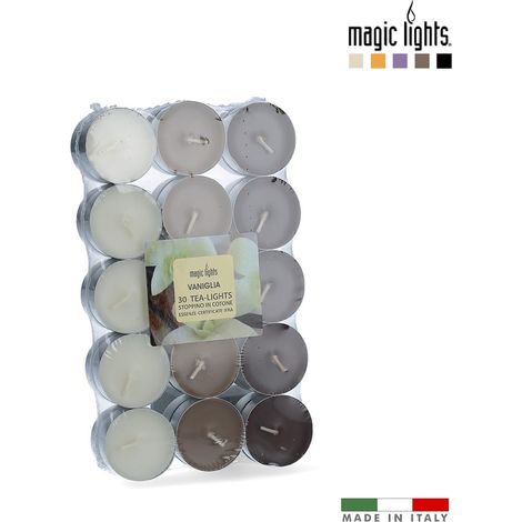 Confezione da 30 candele al profumo di vaniglia Luci magiche da 3,7 cm