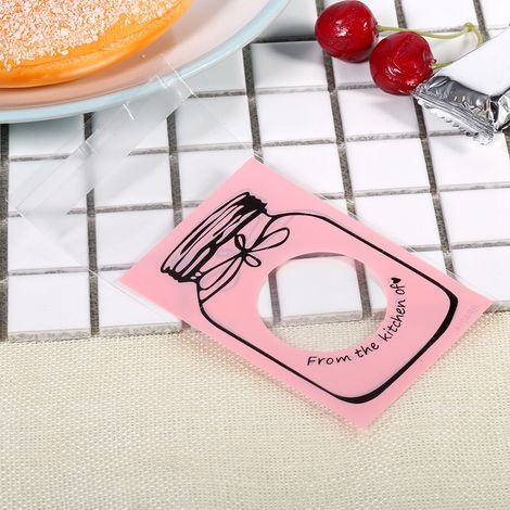 100er-Packung rosa Geschenktüten, hübscher Kunststoff für Süßigkeiten, Kekse, Partyartikel, praktische Lebensmittelverpackung (1/5)
