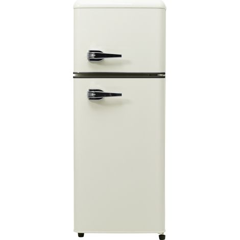 Réfrigérateur rétro. Réfrigérateur-congélateur combiné, 105,5 cm de hauteur, 41 cm de largeur, deux portes, avec un volume total de 92 litres, un volume de congélateur de 28 l (1/5)