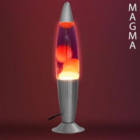 Lampe à Lave - Magma - Rouge - Métal et Verre - 220-240 V - 25 W