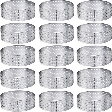 15 Pieces Diameter 6 cm Baking Rings for Cakes, Mousses, Muffins (1/5)