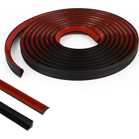 8m Plinthe Souple de Moulure, Quart de Rond en TPE Autoadhésive, Corniche Plafond (black) (1/5)
