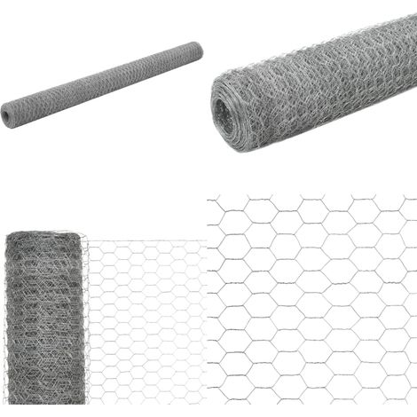 Grillage pour volière Acier galvanisé 25x1,5 m Argenté - Clôture - Grillage - Clôture Rigide - Volière - Protection Animale - Home & Living