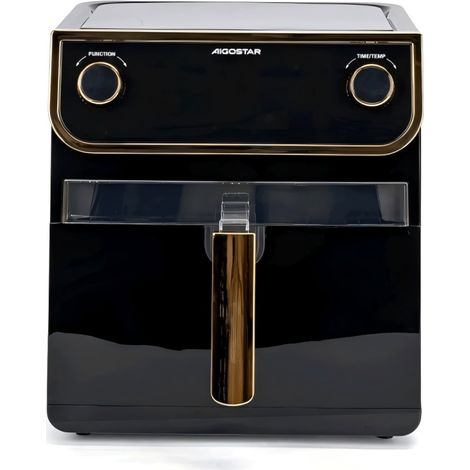 Friteuse électrique 1700W 8L grande capacité sans huile avec double bouton rotatif et tactile, dotée d'une fenêtre de visualisation pour une utilisation domestique. (1/3)