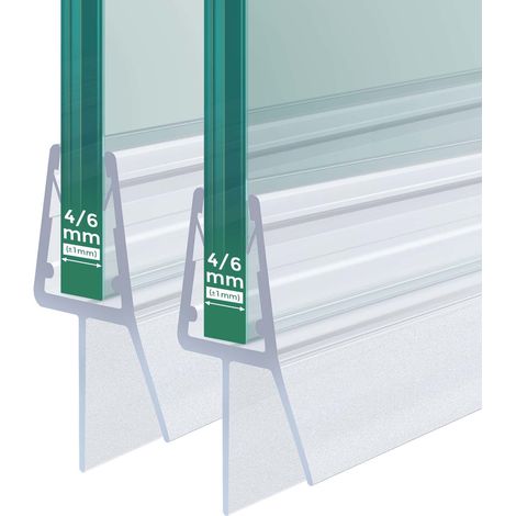 S'AFIELINA joint de rechange déflecteur d'eau joint de douche protection anti-vibration cabine de douche salle de bain 4-6mm verre 100cm 2 pièces