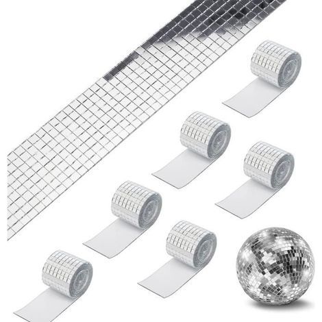Selbstklebende Spiegelmosaik-Aufkleber, quadratische Glasmosaik-Aufkleber, Mini-Spiegelaufkleber für DIY-Disco-Party-Dekoration, 5 x 5 mm (1/4)