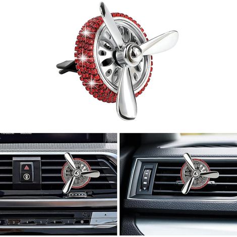 (rouge) Dsodorisant De Voiture Diamant, Diffuseur De Voiture Mignon, Dsodorisant Hlice Rotative, Dcoration D'aromathrapie, Dsodorisant De Voiture (1/5)