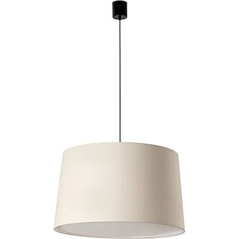 Faro Samba Simple Suspension cylindrique noire mate, lin, 3 ampoules E27 (1/2)