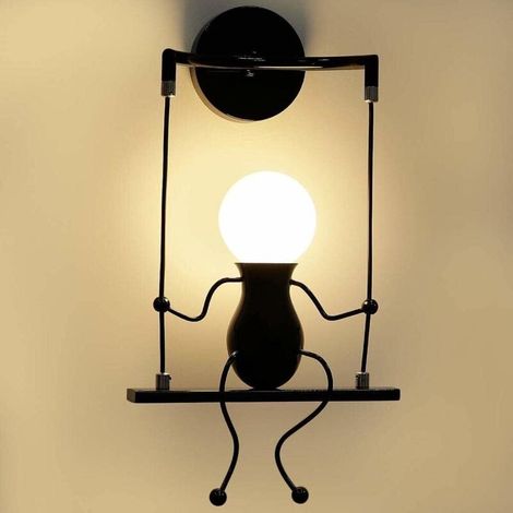 Applique murale métal noir E27 – Décorative créative – Parfaite pour zone repas, comptoir bar ou coin gaming (1/5)