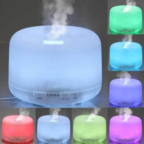 TrAdE Shop Traesio - Diffusore Aromi Da 500 Ml Con Illuminazione Led 7 Colori Timer Umidificatore -