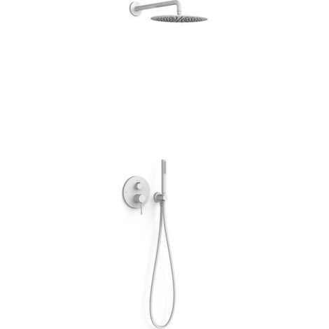 Kit mitigeur encastré 2 voies Rapid‑box pour douche Study Blanc mat - TRES 26238004BM (1/2)