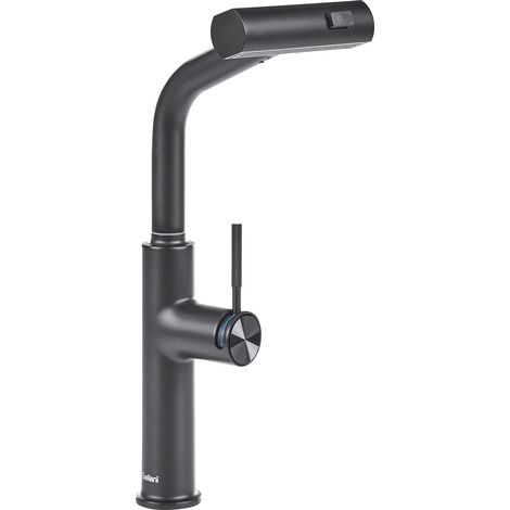 Rubinetto da Cucina Girevole ed Estraibile con Spirale a Molla Aeratore 2 Modalità di Getto Miscelatore Acciaio Inossidabile Nero Peguche (1/5)