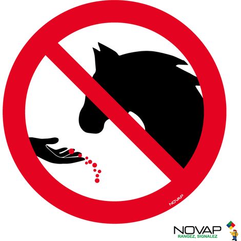 Panneau Ne pas nourrir les chevaux - Rigide Ø450mm - 4081335