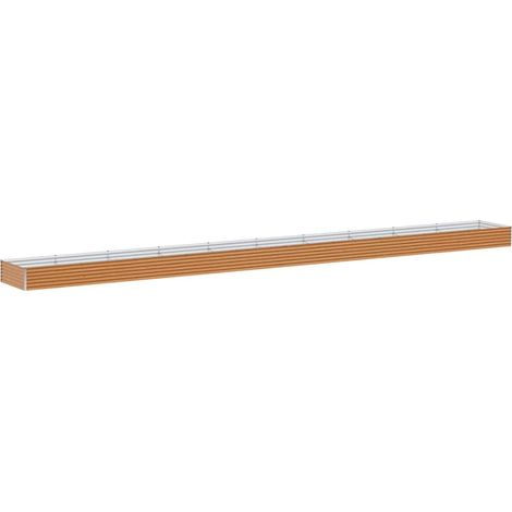 Garden Raised Bed 970 x 100 x 36 cm Galvanised Steel vidaXL