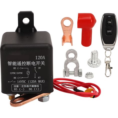 Coupe-batterie 12V 120A antivol avec télécommande, interrupteur de déconnexion à distance pour véhicule, inclut 2 télécommandes (1/5)