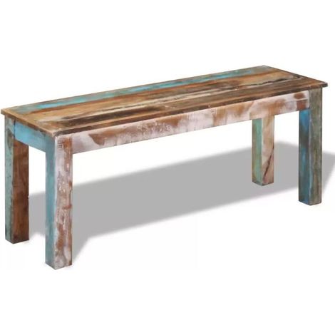 Banc bois massif recyclé multicolore Moust 110 cm (1/3)