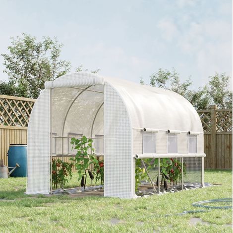 Invernadero túnel de acero con 6 ventanas 295x200x200 cm OKMYHOME (1/4)