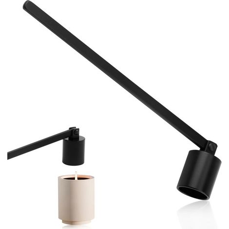 Éteignoir à Bougie en Acier Inoxydable, Accessoire de Décoration, Cloche à Bougie avec Poignée Longue, pour Éteindre Les Bougies en Toute Sécurité, Noir (1/5)