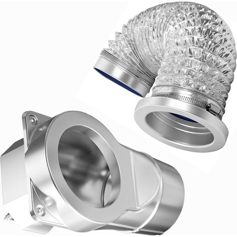 Kit de conduit d'évacuation de sécheuse magnétique à auto-alignement pour espaces restreints, nettoyage des peluches, tuyau de 80 cm (2,6 pi) et 10 cm (4 po). (1/5)