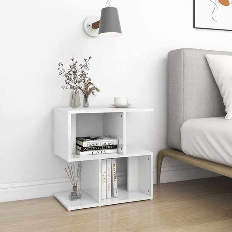 vidaXL Bedside Cabinets 2 pcs High Gloss White 50x30x51.5 cm (1/5)