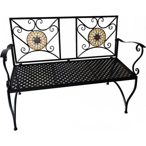 PANCHINA DECORO MOSAICO 'ESMERALDA' cm 116 x 56 x h.90 (1/2)