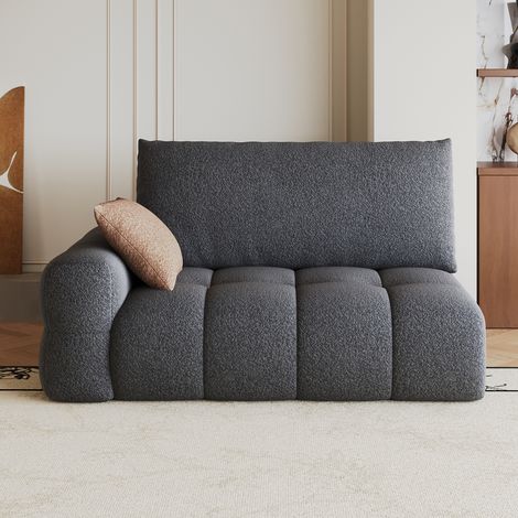 Fauteuil 2 places gauche gris foncé pour salon moderne élégant et contemporain, confort et style assurés (1/5)