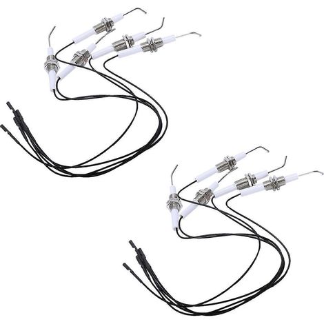 Allumage pièce bouchon céramique électrode allumeur avec fil 30cm en rond 2.3mm Terminal 10 pièces Lot (1/5)