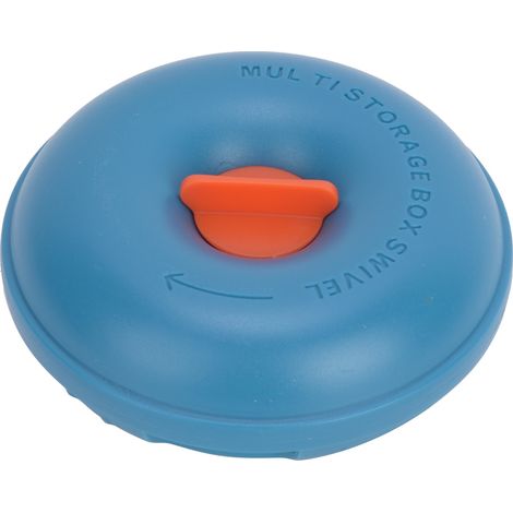 Étui à pilules portable rond mini boîte de rangement bonbon conteneur médicament voyage avec verrou bleu (1/5)