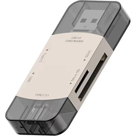 Lecteur de carte SD OTG 6 en 1 Adaptateur Type-C 3.1 vers USB B-- (1/5)