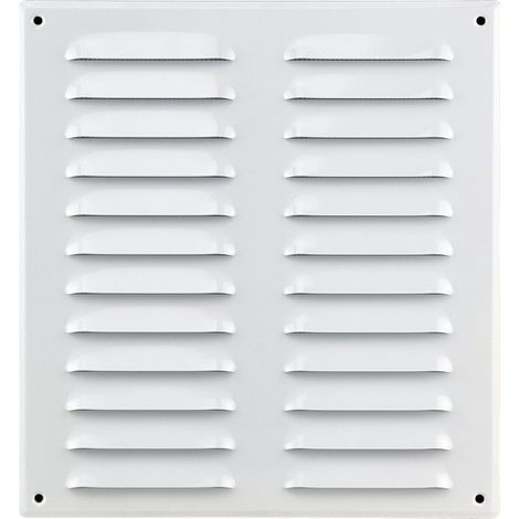 1 - Grille D'Aération - Registre De Ventilation - En Métal Avec Moustiquaire - Pour Mur Et Plafond - Blanc - 26x28cm (1/5)