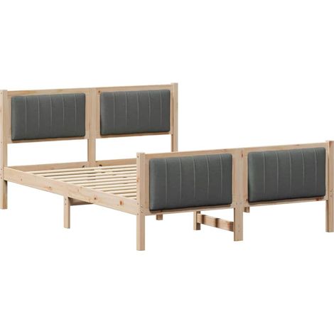 Maison Exclusive - Struttura del Letto marrone e grigio scuro 140 x 190 cm (1/5)