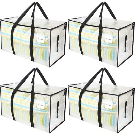 HOXILEELEOPièces Grand Sac de Rangement, 90L Sac Rangement Vetement, Sac de Rangement Imperméable, Résistant et Extra-Large (1/4)
