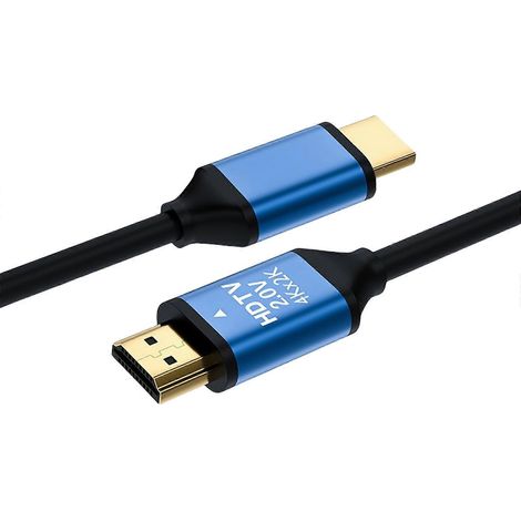 Câble HDMI 2.0 4K avec connecteurs plaqués or, compatible 4K à 60 Hz, et pouvant être connecté aux téléviseurs, moniteurs et ordinateurs portables pour fournir un signal plus clair. (1/5)