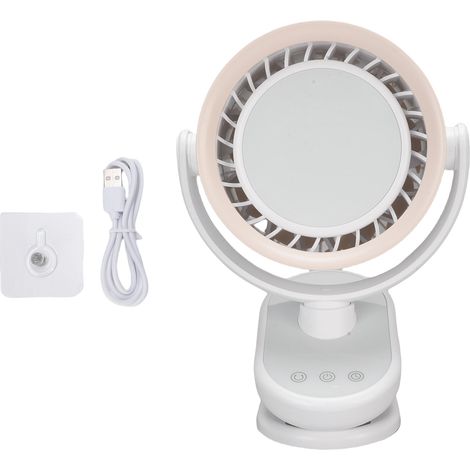 Ventilateur de bureau inclinable 100 vitesses USB, mini, fixation murale, batterie 4000 mAh, sans pales, silencieux, blanc (1/5)