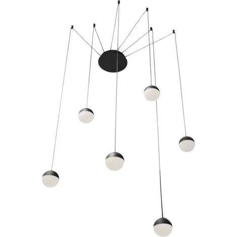 Suspension LED lustre Anette 6 spots 54 W lumière chaude 2800 K