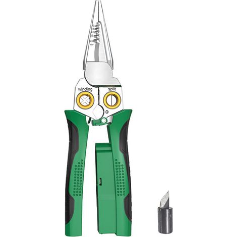Pelacables de acero inoxidable 8 en 1, herramienta multifuncional antideslizante para pelar cables con pelacables para pruebas eléctricas, herramienta de crimpado eléctrico ultra fácil de usar. (1/5)