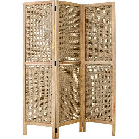 Paravent en Bois "Roseau" 180cm Naturel