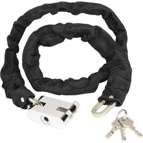 Lucchetto ad alta sicurezza per bicicletta [3 chiavi] 0,8 m, lucchetto a catena ad alta sicurezza, lucchetto resistente alle intemperie per biciclette, motociclette, scooter, porte, cancelli, recinzio
