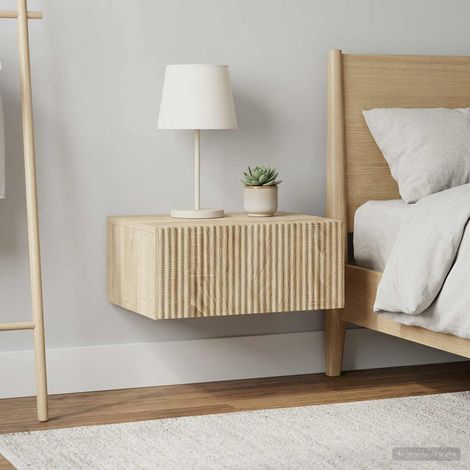 vidaXL Mobiletto da notte a muro 2 pcs Rovere Sonoma 49 x 34,5 x