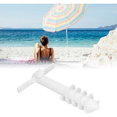 Ancre de Parapluie de Plage - Stand pour Parapluie avec Vis en Spirale 5 Pointes - Polyvalent Camping Pelouse Parcs - ABS Universel 25-32mm Diamètre (1/4)
