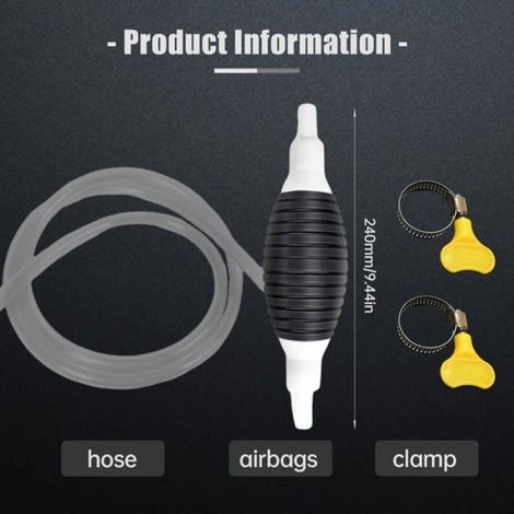 Pompe à Essence et Diesel Manuelle avec Double Clapet Anti-retour, Siphon de Transfert de Carburant pour Voiture Moto SUV, Kit de 4 (1/4)