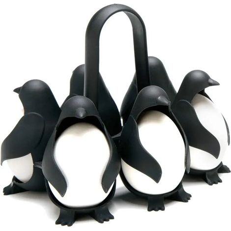 Cuiseur A Oeufs - Porte-Oeufs Pingouin 3-en-1 Pour Cuisson Conservation Et Service - Capacité 6 Oeufs - Plastique Alimentaire Sans BPA (1/5)