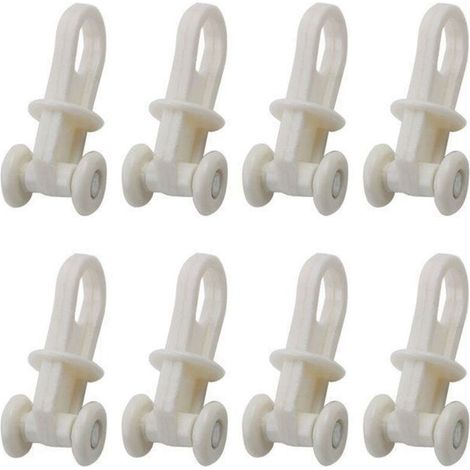Bardusch - Rouleau de rail de rideau SOURCING MAP 8,5mm Diamètre Glisseur Roulette Roue Rail Voilage Store Plastique Blanc 8Pcs (1/4)