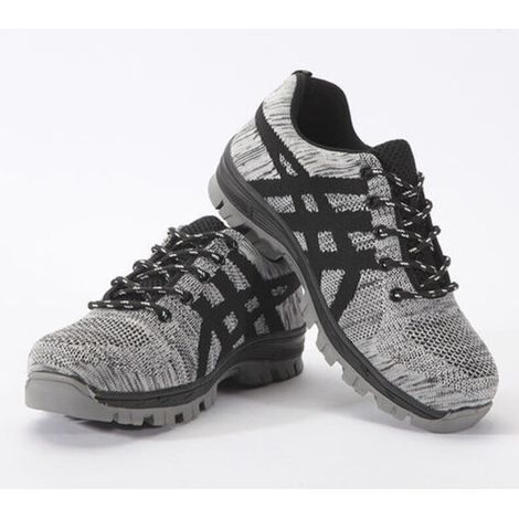 Zapatos de seguridad para hombre con puntera de acero, protección cómoda, ligeros, transpirables, unisex, color gris (EU 43). (1/3)