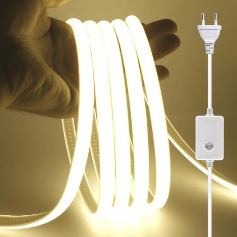 1 Ruban LED COB 2M, 288 LEDs/m, Dimmable, Étanche IP65, 220V, pour Escalier, Chambre, Fête (1/5)
