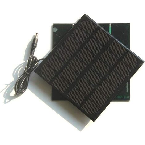 Jeffergarden – Panneau solaire 3W 6V – Silicium monocristallin – Efficacité de charge élevée – Connecteur DC5521 – Dimensions 14,5x14,5cm