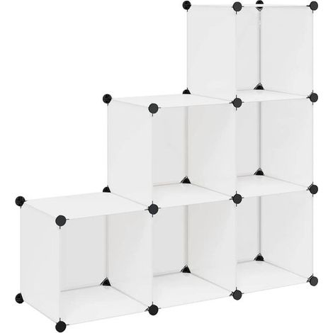 boîte de rangement cubique blanche à six compartiments (1/5)