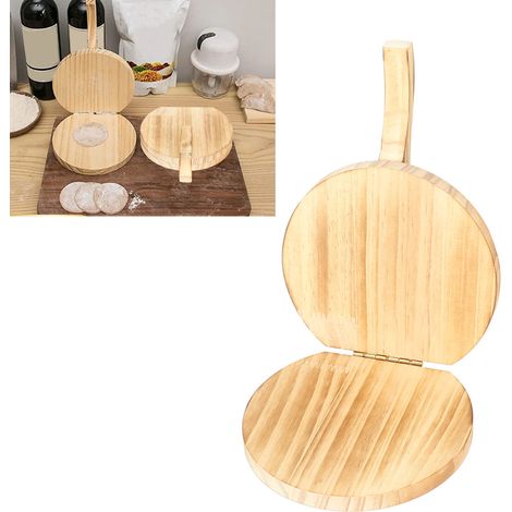 Holzwerkzeug zum Auspressen von Teig, Maismehlpfannkuchenpresse, Holzwerkzeug zur Herstellung von Ravioliteig (1/5)