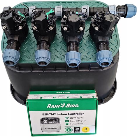 Ensemble Rain Bird 4 sections : collecteur avec bouchon, TM2, PE 25 (1/5)