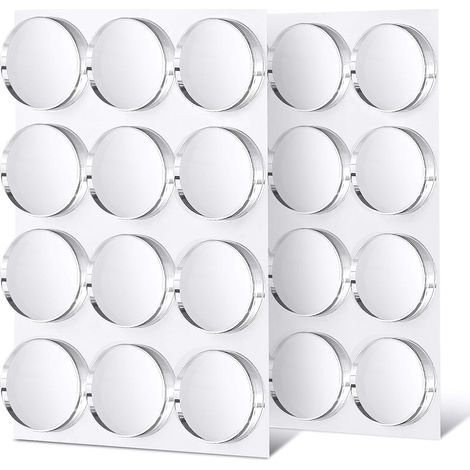 Silicone Elastic Pad - Ø 22 mm - Self Adhesive Bumper Pad for Cabinets Drawers Glass Doors - 24 Pieces (1/5)